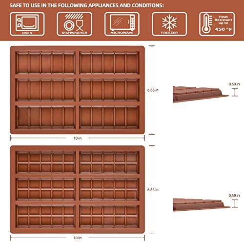 image for Fimary Break Apart Chocolate Molds Protein and Engery Bar Silicone Mol
