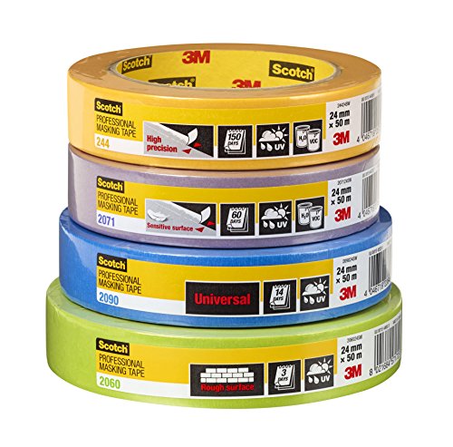 Image of Scotch PT206025 3M Professional Masking Tape 2060 1 Roll, 24 mm x 50 m, 24mm, Green