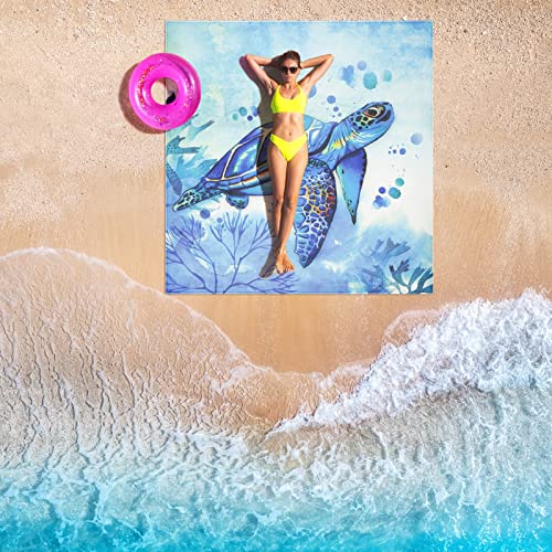 HIHOHO Beach Blanket Waterproof Sandproof Beach Mat for 1-8 Adults Quick Drying Durable Outdoor Picnic Mat for Beach Festival Travel Camping Hiking (BL-Seaturtle, 79"×83"(4 Person)) - Image 6