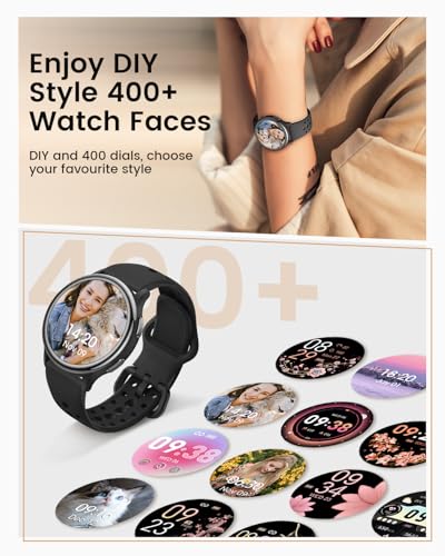 Sanorum G53 BFBF Smart Watches For Women Men [400+Watch Faces/Calls/Female Health] Android Phones Iphone Compatible thumb #1