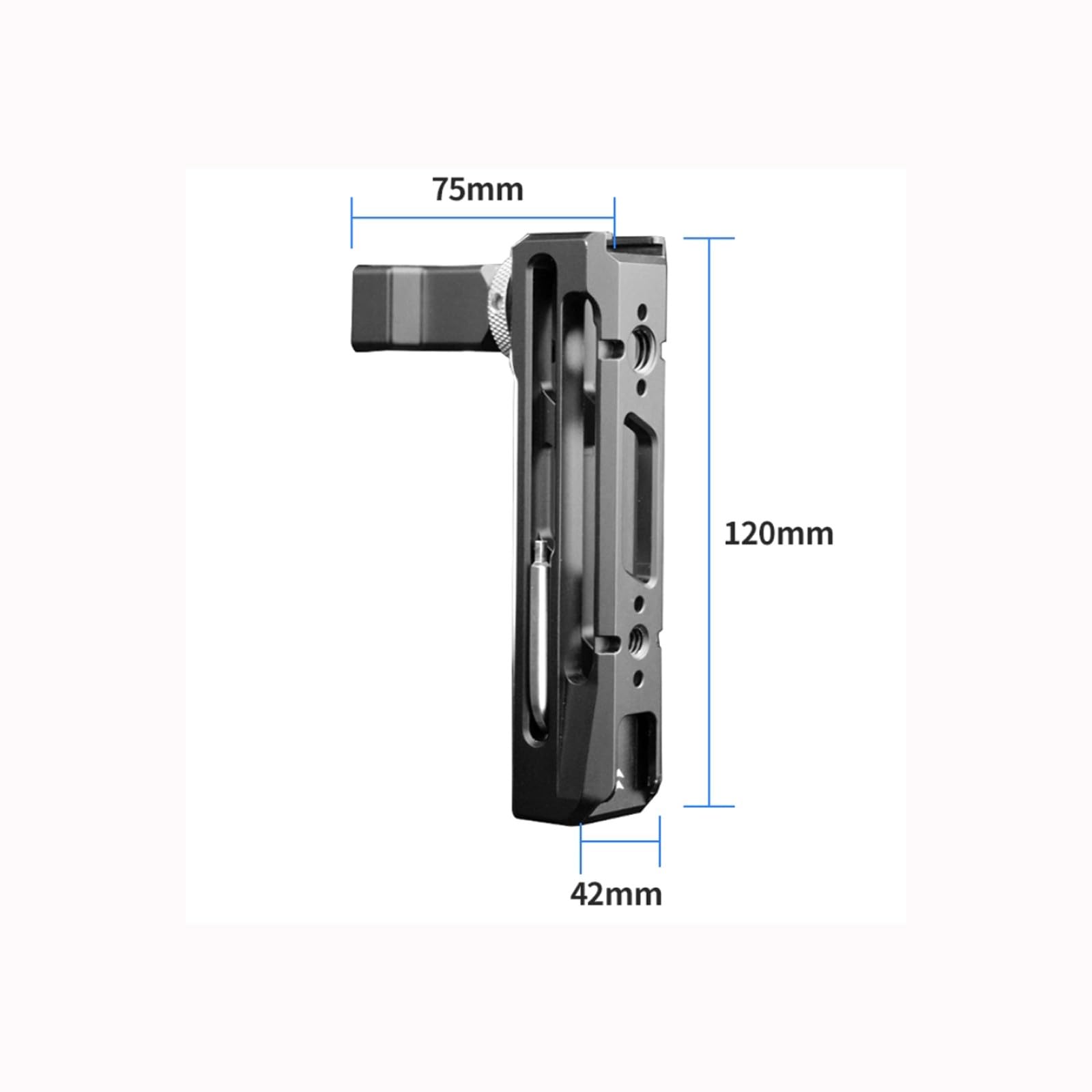 YC Onion Poignée NATO pour monopodes PINETA Pro — Filetage de positionnement Arri 1/4" et 3/8", Griffe Porte-Accessoire (Cold Shoe), réglable verticalement