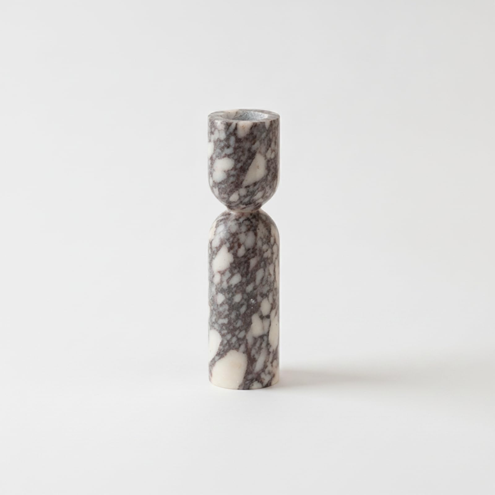 Kerzenhalter Marmor Sanduhrform Kerzenständer Steinsockel Kerzenbasis Eleganter Look Zeitgemäßes Ambiente für Wohnung Büro Empfangsbereich Dekoration, Tall Style