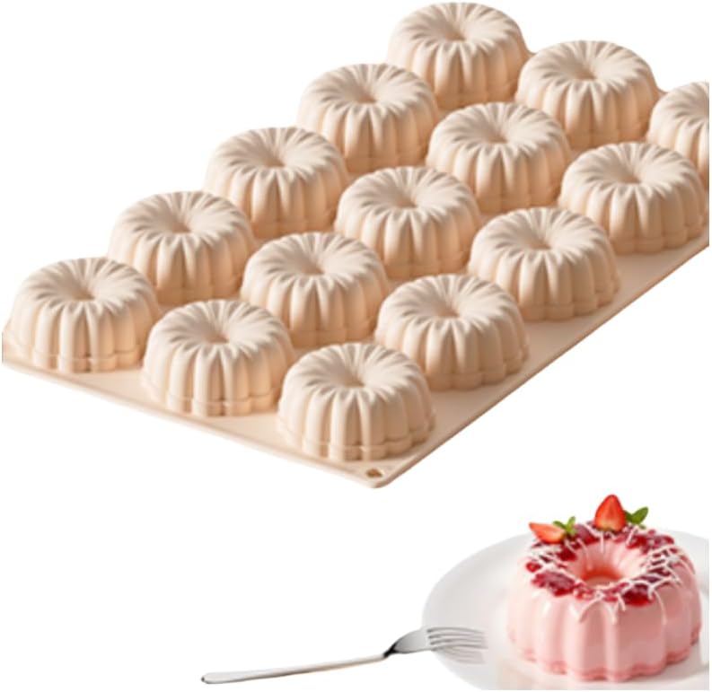 Nuevo molde de gel de sílice para pastel de mousse de margarita de 15 agujeros, Dim sum, fácil de desmoldar, molde de pastel de galletas de grado