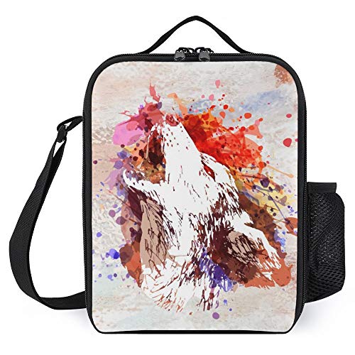 Portable Insulated Lunch BagLeakproof Reusable Lunch BoxArt Painting Visual Arts Drawing Handbag with Shoulder StrapLunch Container for Adults Kid for Travel Picnic School Office