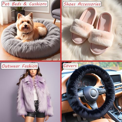 Barcelonetta | Half Yard Faux Fur Solid | 18" X 60" Inch | Craft Supply, Costume, Decoration (White)