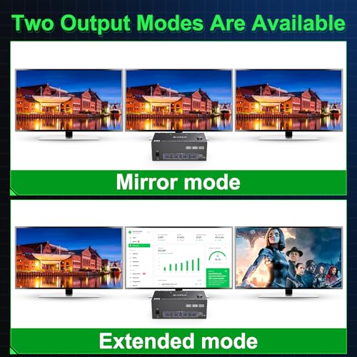 Image of KVM Switch 3 Monitors 2 Computers 8K@60Hz 4K@144Hz,MLEEDA 3 Monitor KVM Switch for 2 Computers Share 3 Monitors and 4 USB 3.0 Device,with Wired Remote,USB Cable and 12V Power Adapter