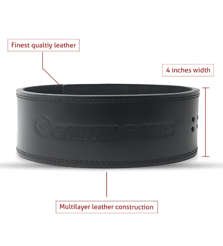 Image of Lever Belt | 10MM Full Grain Genuine Leather | Black, Black Buckle | Flip Lever Closure | Powerlifting Squats & Deadlifts | Small (26-34 in)
