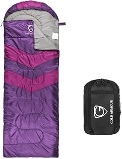 Gold Armour Sleeping Bags for Adults Cold Weather & Warm - Backpacking Camping Sleeping Bag for Kids 10-12, Girls, Boys - Lightweight Compact Camping Essentials Gear Accessories, Left Zipper