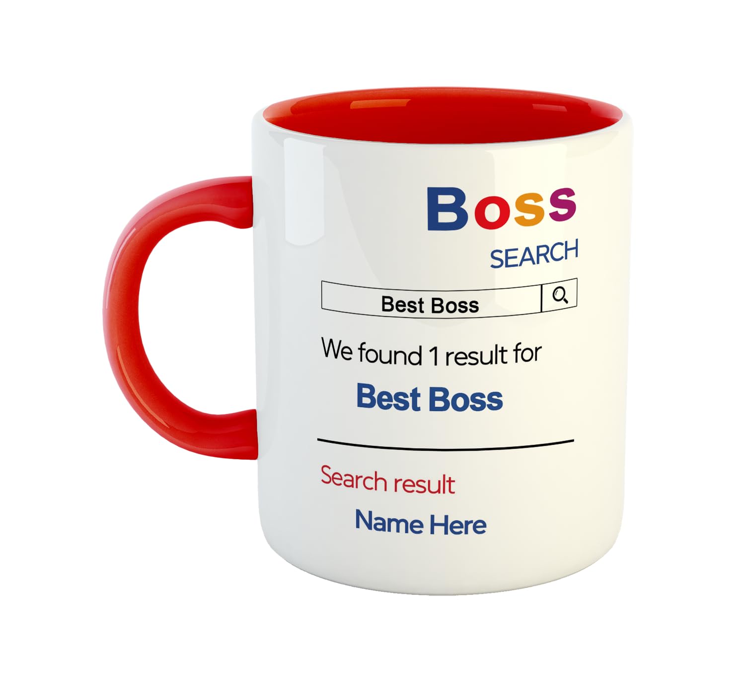 ASHVAH Best Boss Personalized Ceramic Coffee Mug - Best Birthday, Anniversary Gift for Boss-Red