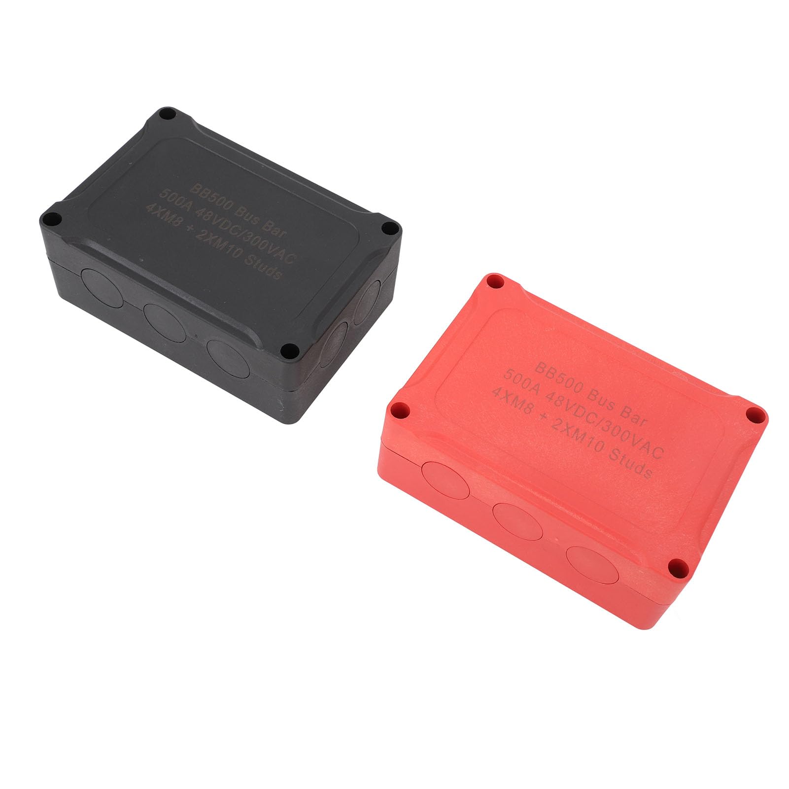 Bloc de Distribution d'énergie Lourde 500A Bernal Berminal Berminal Berminal avec 6 poteaux pour Le système Solaire de Camion de Bateau RV 12V DC Black Rouge 2pcs