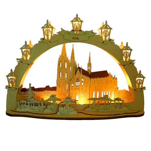 3D LED Schwibbogen Kölner Dom Köln - Holzkunst aus Sachsen - mit...