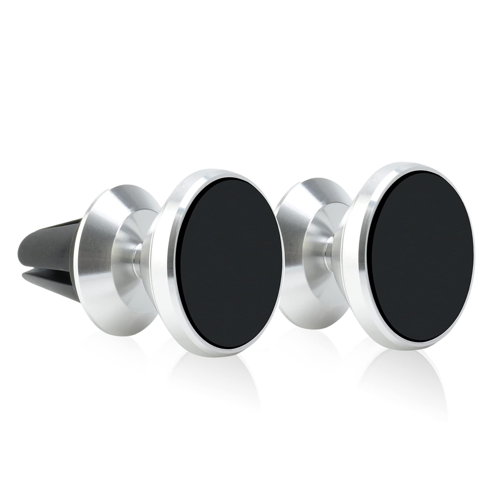 2 PCS Car Vent Magnetic Phone Mount, Reusable Strong Magnetic Phone Holder for Car, 360° Rotation Dashboard Car Mount Fits iPhone (Silver #363)