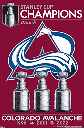 Trends International NHL Colorado Avalanche - 2022 Commemorative Stanley Cup Team Logo Wall Poster, 22.375" x 34", Unframed Version