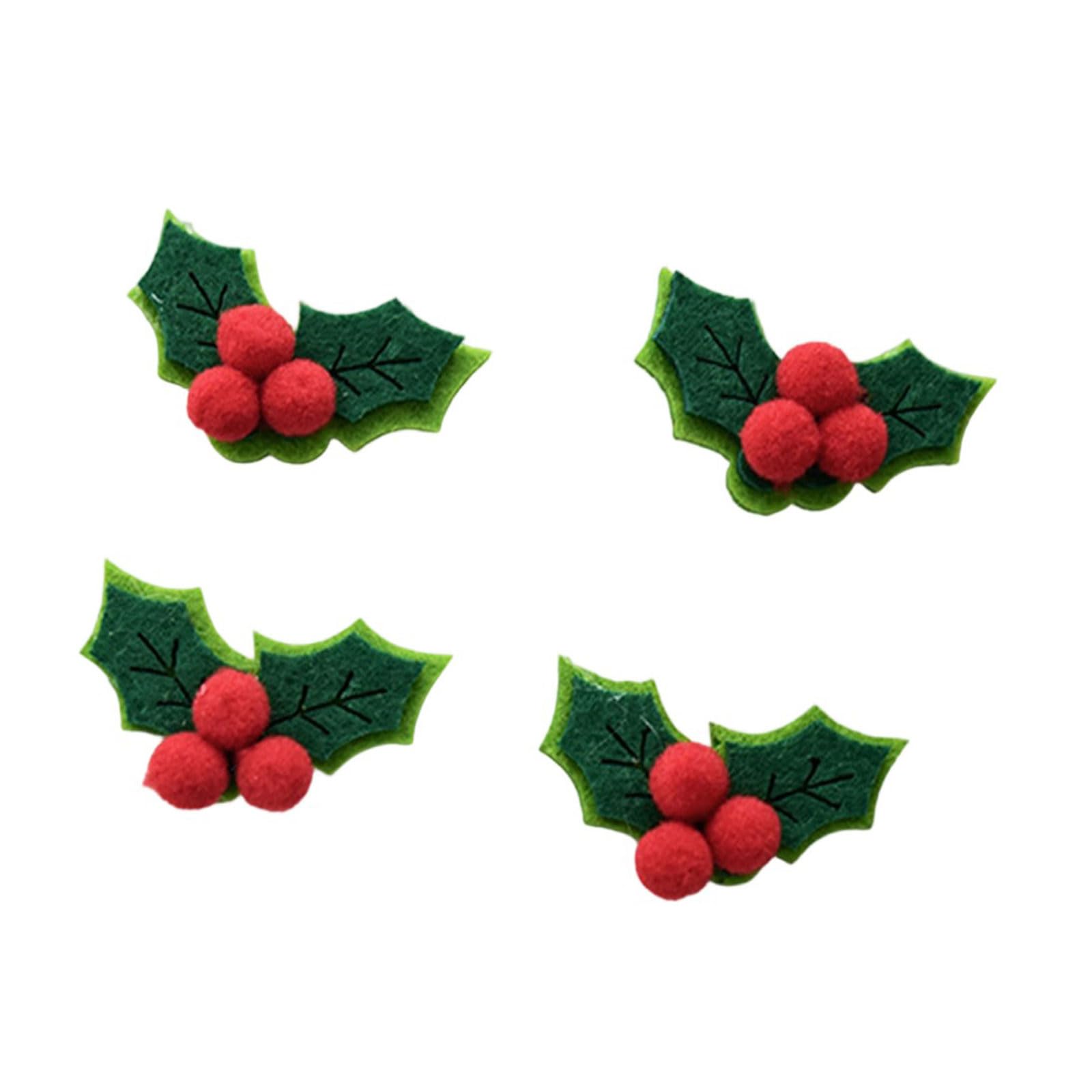 Msioytog Of 4 Celebratory Fabric Bow Garnishes with Needle Particulars for Traditional Holiday Handicrafts Christmas Bow Garnishes