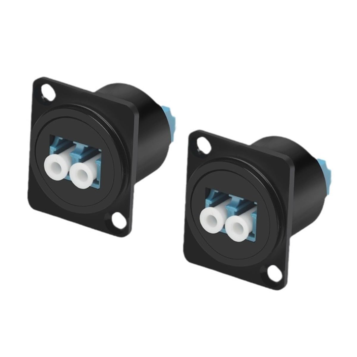 Adaptador de fibra óptica LC tipo D 2 unidades conexión rápida módulo doble paso aleación de zinc negro 23.6 mm 23.8 mm