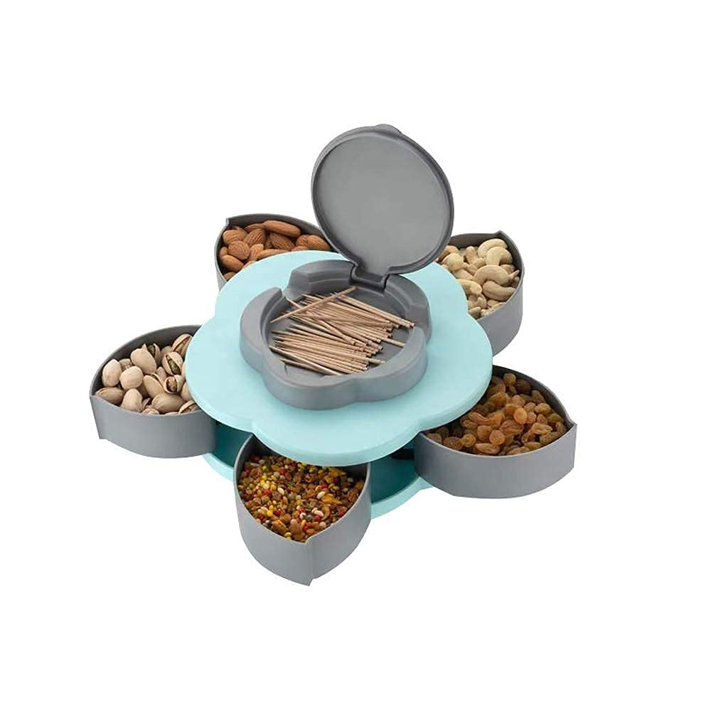 Big Smart Candy Box- Dry Fruit Storage Box with Smart Candy Box Serving Rotating Tray Spice Storage, Dry Fruit, Candy, Chocolate, Snacks & Masala Storage Box for Home Kitchen (Multi-Color)