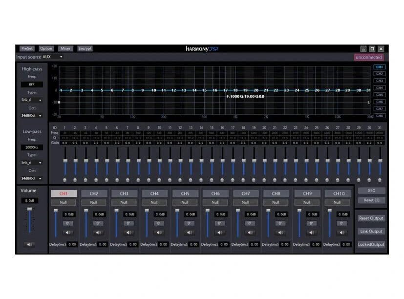 Zapco Harmony DSP PC software interface