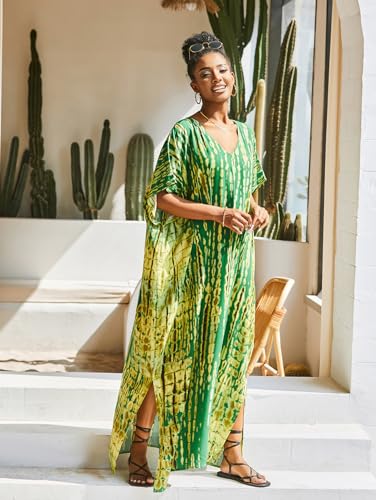 Image of Kaftan Dresses for Women Plus Size Bathing Suit Cover up Caftan Maxi Beach Dresses