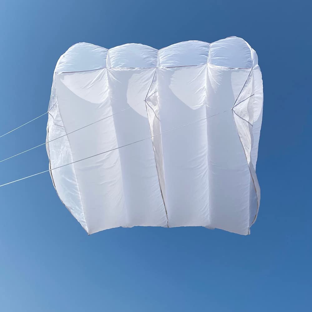 HFLY Kite New 4 Square Meters White Pilot Kite for Adults Soft Inflatable Ripstop Nylon Kite Easy to Fly