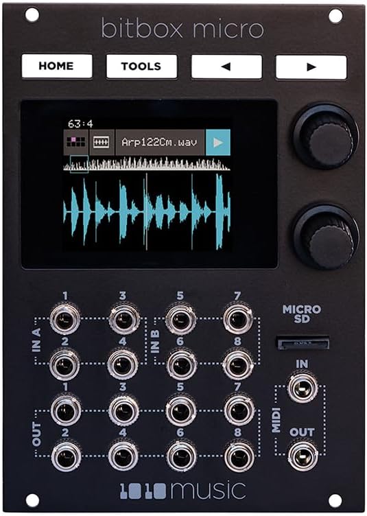 1010music Bitbox Micro Eurorack Compact Sampler with Touchscreen - Black