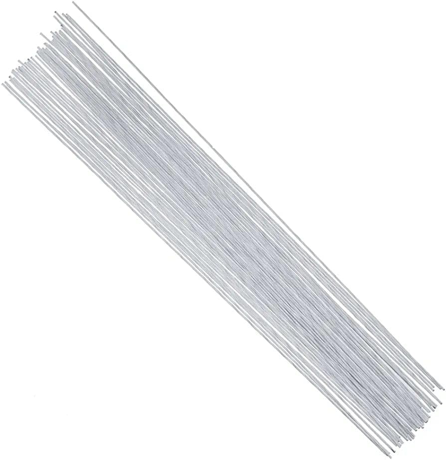 homebakers mart White Floral Wire 26 Gauge - Art & Craft Paddle Wire Flower Making Accessories- 100 Pieces-picture-2