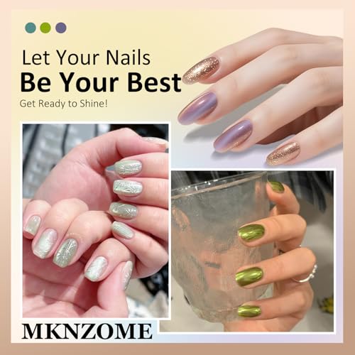 Image of 9 Colors Chrome Nail Powder Palette, White Green Purple Metallic Mirror Holographic Chrome Powder for Nails, Fine Glitter Nail Art Decoration for Home DIY Salon Manicure Pigment, A