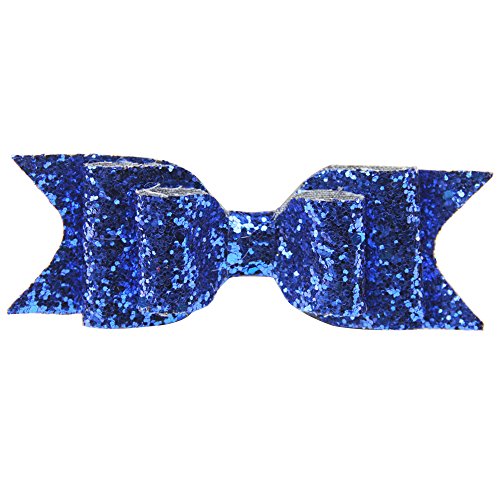 Bluelans Girls Boutique Hair Clips Barrettes Hair Accessories Glitter Hair Bows Hair Pins for Girls Teens - Sapphire Blue