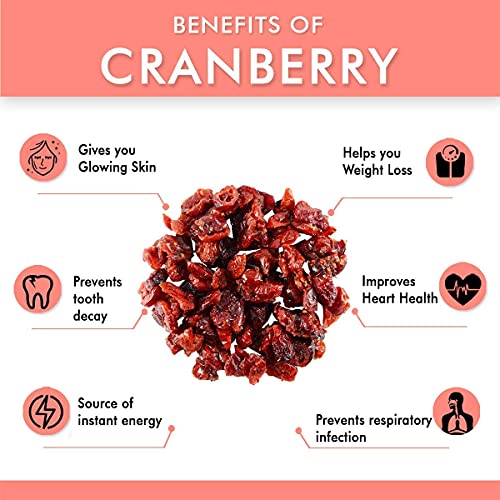 Image of Nutoly Dried Cranberries, Naturally Sweetened Premium Californian Cranberry, Antioxidants Rich, Delicious Tasty and Chewy Snack, Ideal for Snacking, Baking, Perfect for Gifting (Cranberries 500grm)