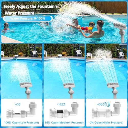 Wasserfall Pool für Aufstell und Einbaupools, Verstellbarer Pool Wasserfall mit 5 Düsen, Pool Zubehör spaß Wasserfall Teich, Outdoor Pool Zubehör für Entspannung und Abkühlung