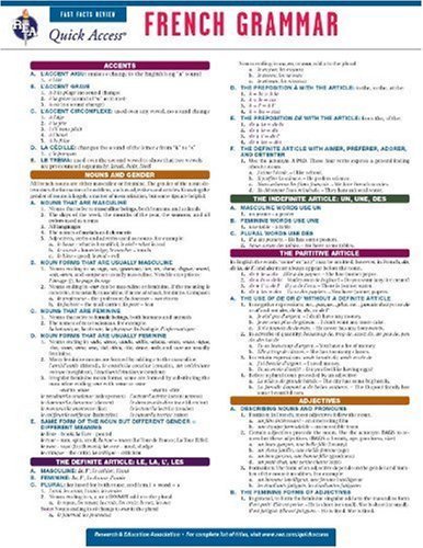 French Grammar - REA's Quick Access Reference Chart (Quick Access ...