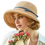 French Straw Bonnet Cap for Women Victorian Sun Hats Chin Strap Foldable Summer Bucket Hat Beach Sun Hat Fedoras Khaki