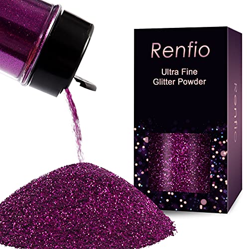 Renfio Poudre de paillettes ultra fines en résine métallique PET flocons de paillettes pour loisirs créatifs, 0,2 mm, flocons époxy pour gobelets, décoration de slime, 50 g - Crape Myrte Cover