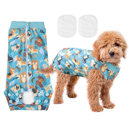 Image of Leekalos Recovery Suit for Dogs After Surgery,Soft Breathable Dog Bodysuit Surgical Recovery Suit,Male Female Dog Neuter Spay Suits Anti Licking Wounds Jumpsuits for Small Medium Large Dogs