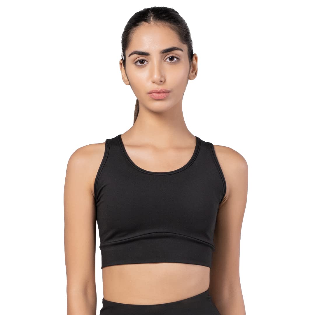 Women's Cotton Superflex Sports Bra - Lightly Padded, Wire-Free & Full-Coverage - (SBBL_PRT)-image-47