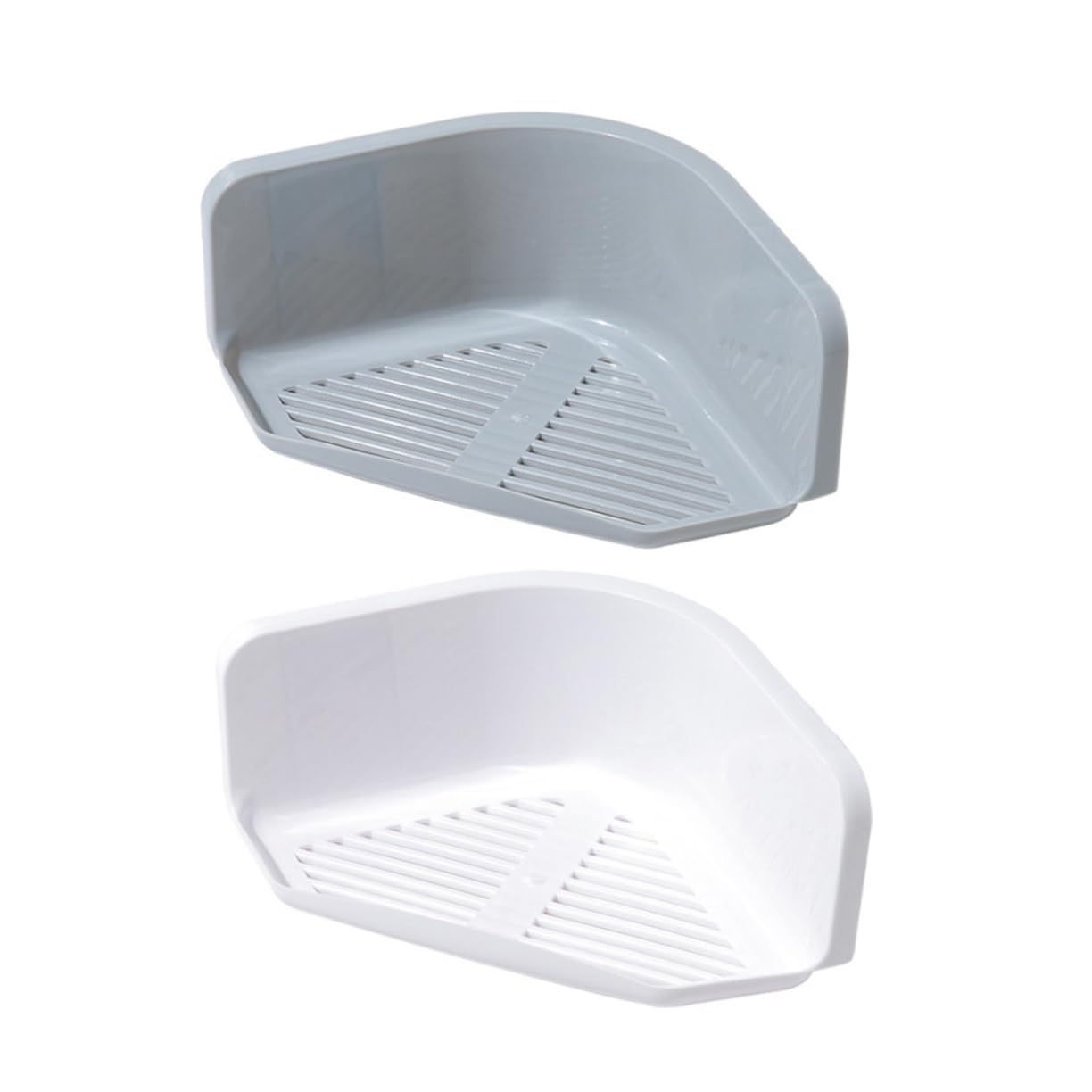 DOITOOL 2pcs Wall Mount Rack Floating Shelves for Bathroom Over Toilet Storage Rack Plastic Shower Caddy Dorm Grey