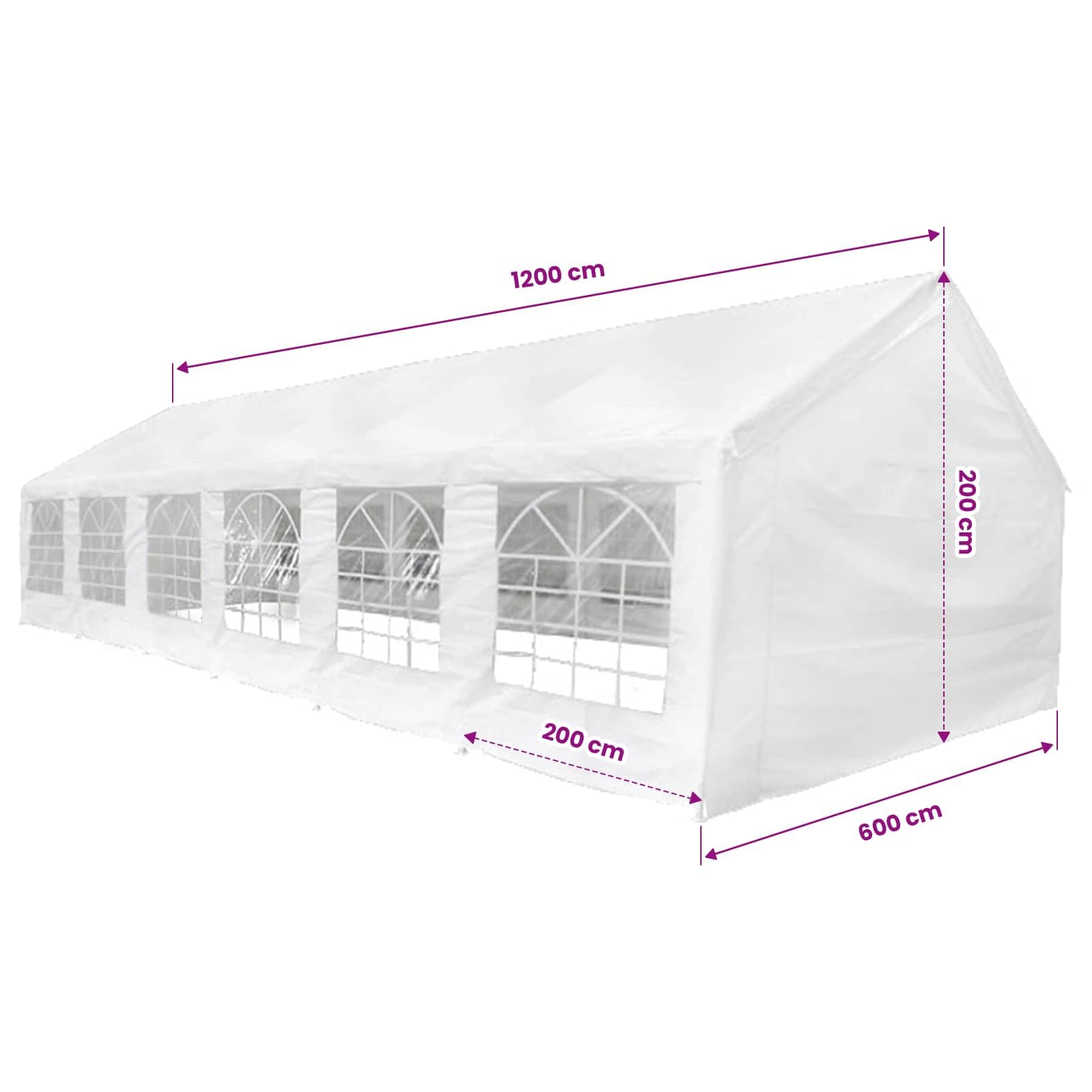 zelt 12x6m KUPTYERFG Ersatzplane für Partyzelt Weiß PE Zeltstoff ohne Gestell Made in Britain - Camping Collection Option:Mallet DH