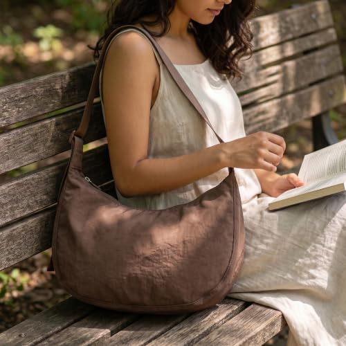 Image of Medium Nylon Crossbody Crescent Bag: Slouchy Style Shoulder Casual with Adjustable Strap