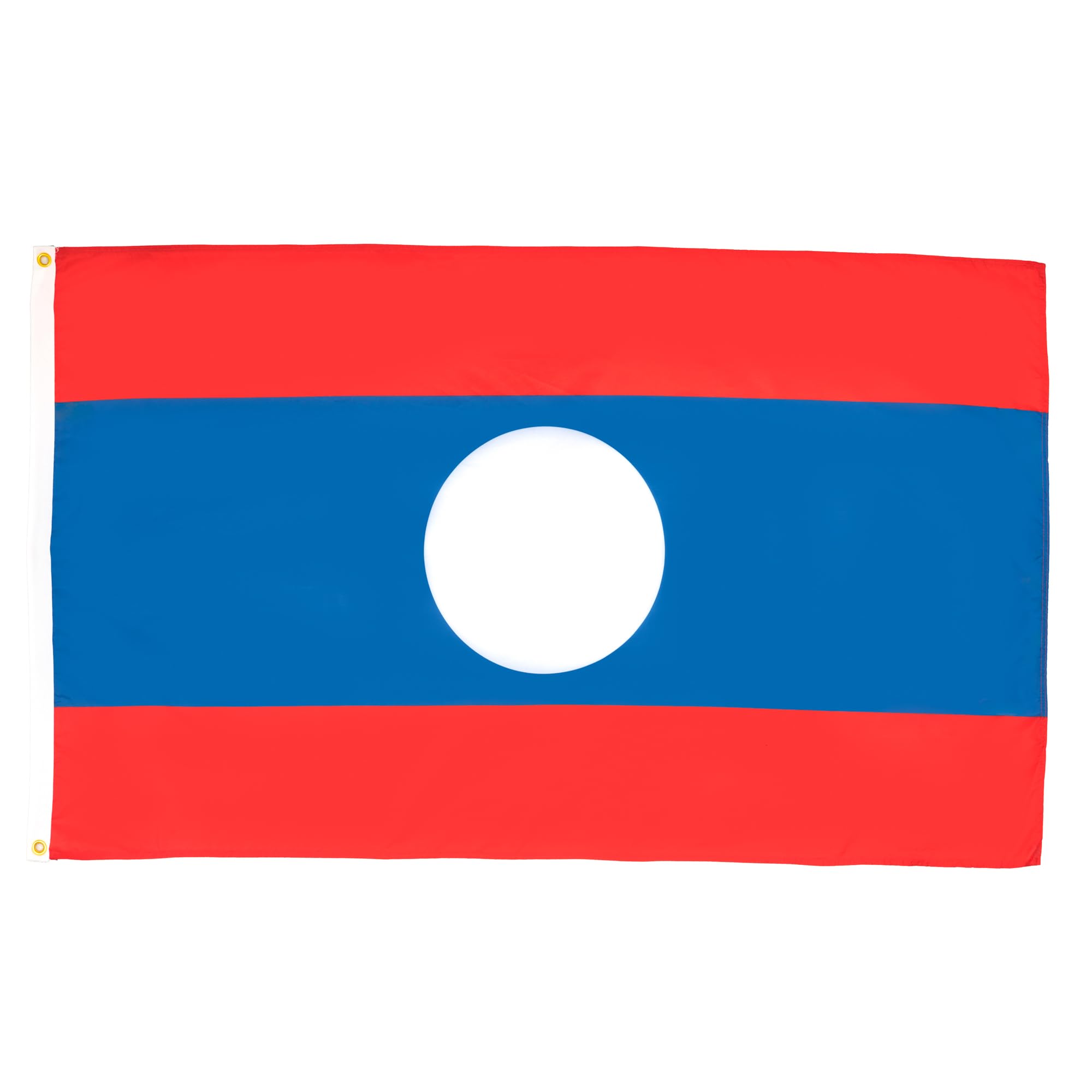 AZ FLAG - Set of 2 Laos Flags – 90 x 60 cm – 100% Polyester Lao Flag with Integrated Metal Eyelets — image 1