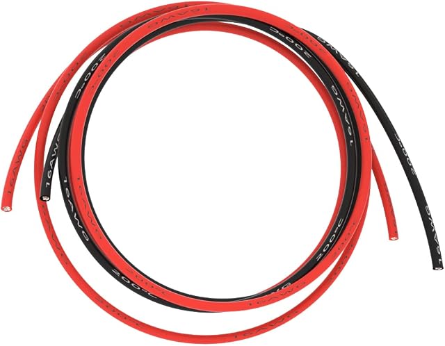 BNTECHGO 16 Gauge Silicone Wire Ultra Flexible 10 feet high Temp 200 deg C 600V 16 AWG Silicone Wire 252 Strands of Tinned Copper Wire Stranded Wire Model Battery Cable Black and Red Each Color 5 ft