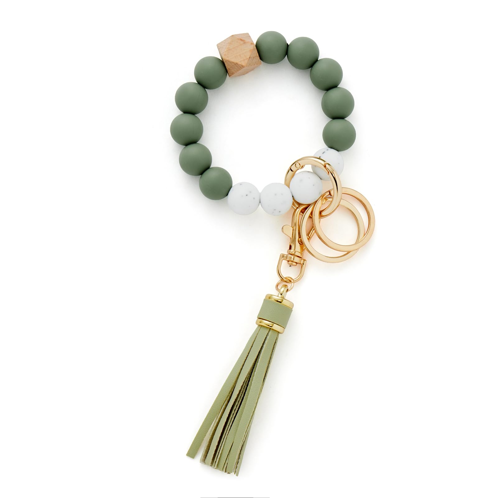 CHUQING Schlüsselanhänger Armband Autoschlüsselanhänger Perlen Schlüsselarmband Schlüsselbund auto Frau Schlüsselkette Silikonperlen Schlüsselband Kurz für Damen Frauen