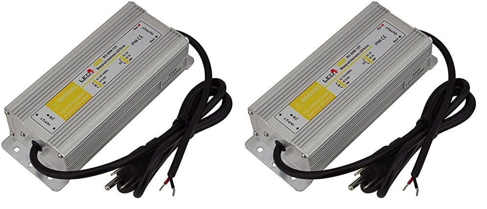 Image of 12-Volt DC Waterpoof LED Power Suppply Driver Transformer with 3-Prong Plug, 60W, 3204-12V (Pack of 2)