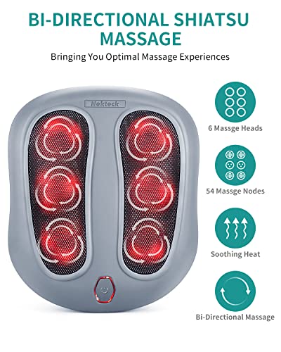 Nekteck Neck Massager And Fm01 Foot Massager Machine With Heat Bundle (Blue+Gray) #TOP5