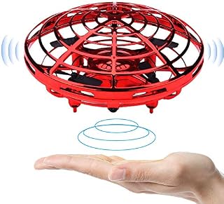 BOMPOW Boys Flying Toys Drones for Kids Hand Controlled Drone, Kids Flying Toy with 2 Speed Models Red