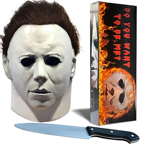 Nlcoek Halloween Mask for Adult Halloween Movie Horror Mask With Classic Knife Original Realistic...