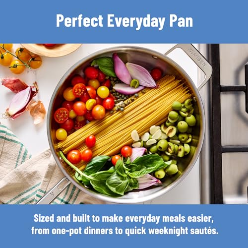 Image of Misen Stainless Steel Pan - Versatile Everyday Pan - Even Heating, Dishwasher-Safe, Oven-Safe, Works on All Stovetops