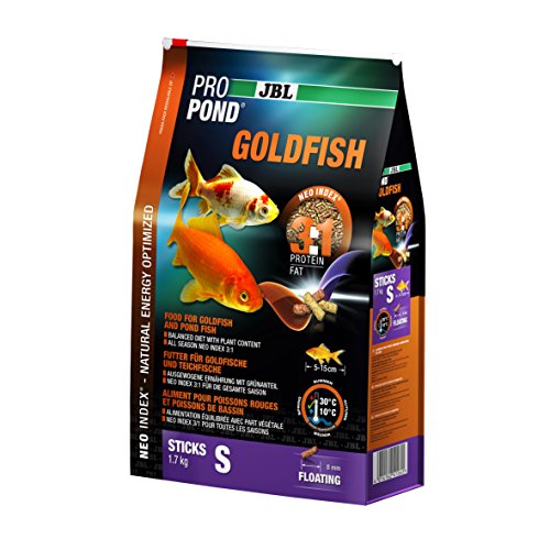JBL Food for Goldfish and Pond Fish, Floating Food Sticks, Special Food, ProPond Goldfish, Size S, 1.7 kg