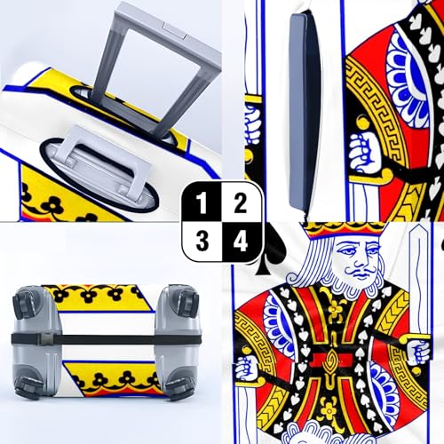 Travel Luggage Cover Suitcase Protector Scratch-Resistant Fit Not Included Suitcase Spades K Poker King S-19-21in4