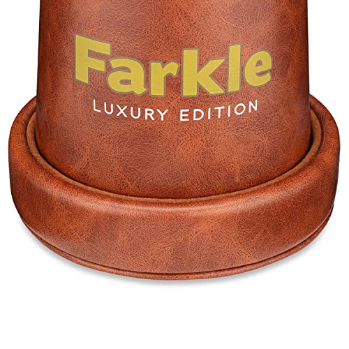 Rnk Gaming Farkle Travel Luxury Edition Game With Brown Pu Leather Dice Cup #TOP3