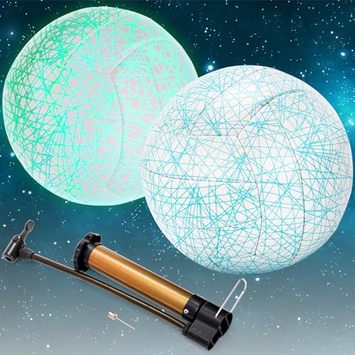 Ballon de volleyball de plage nocturne taille 5 phosphorescent avec pompe Lawei en PU