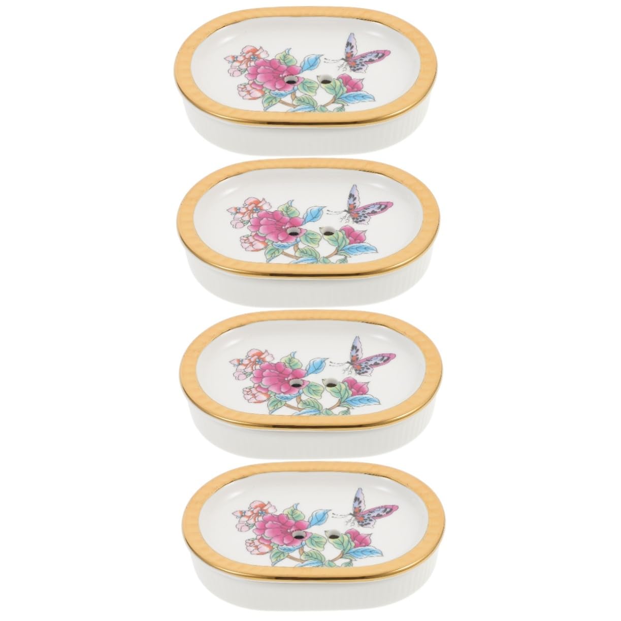 Alipis 4stücke Ceramic Soap Dish Doppellagige Seifenschale Mit Abfluss Für Badezimmer Und Küche Leicht Zu Reinigen Stilvolles Design Cremefarbenem Marmormuster Langlebig Und Praktisch